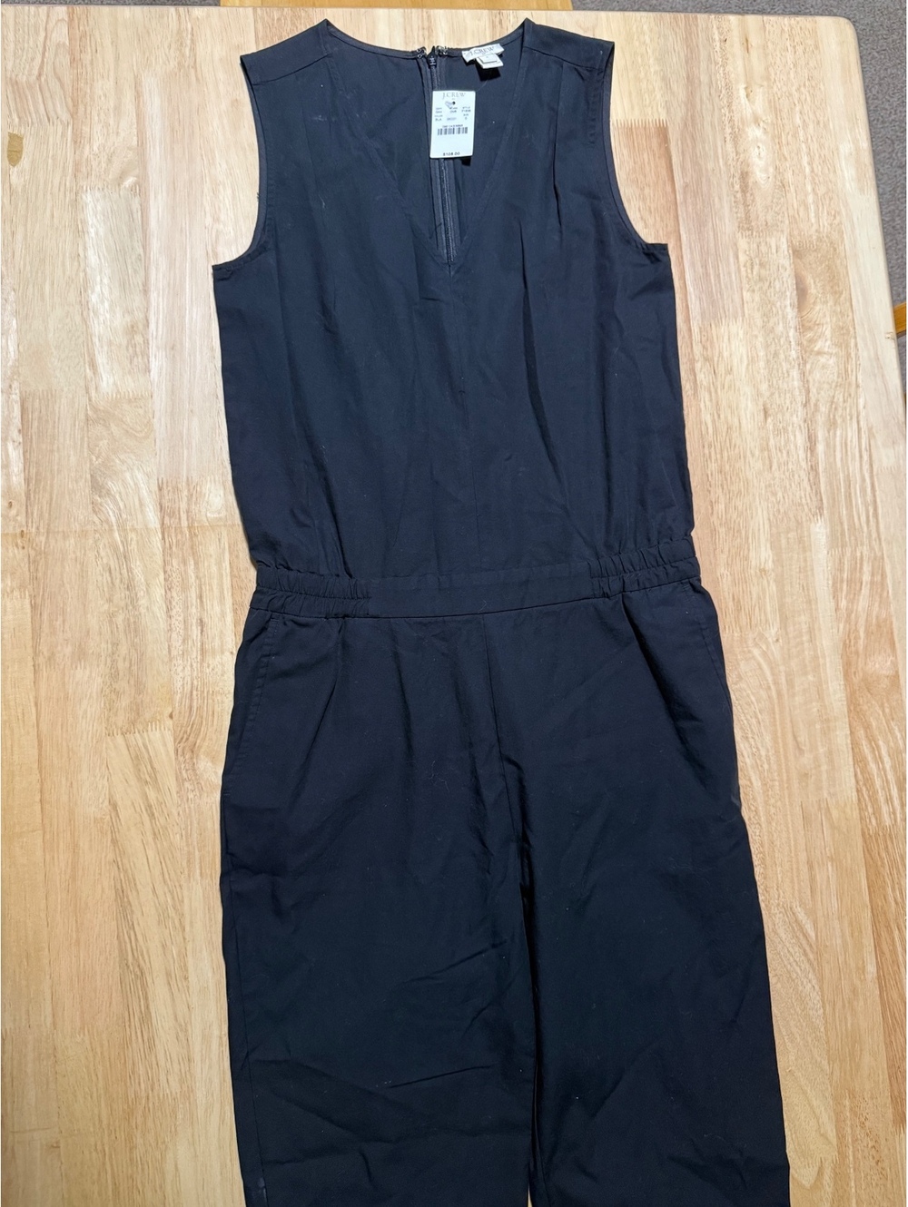 J.Crew Women’s Size 0 Black Cotton Sleeveless Jumpsuit NWT